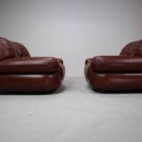Sapporo leather armchairs by Mobil Girgi, Italy 1970's