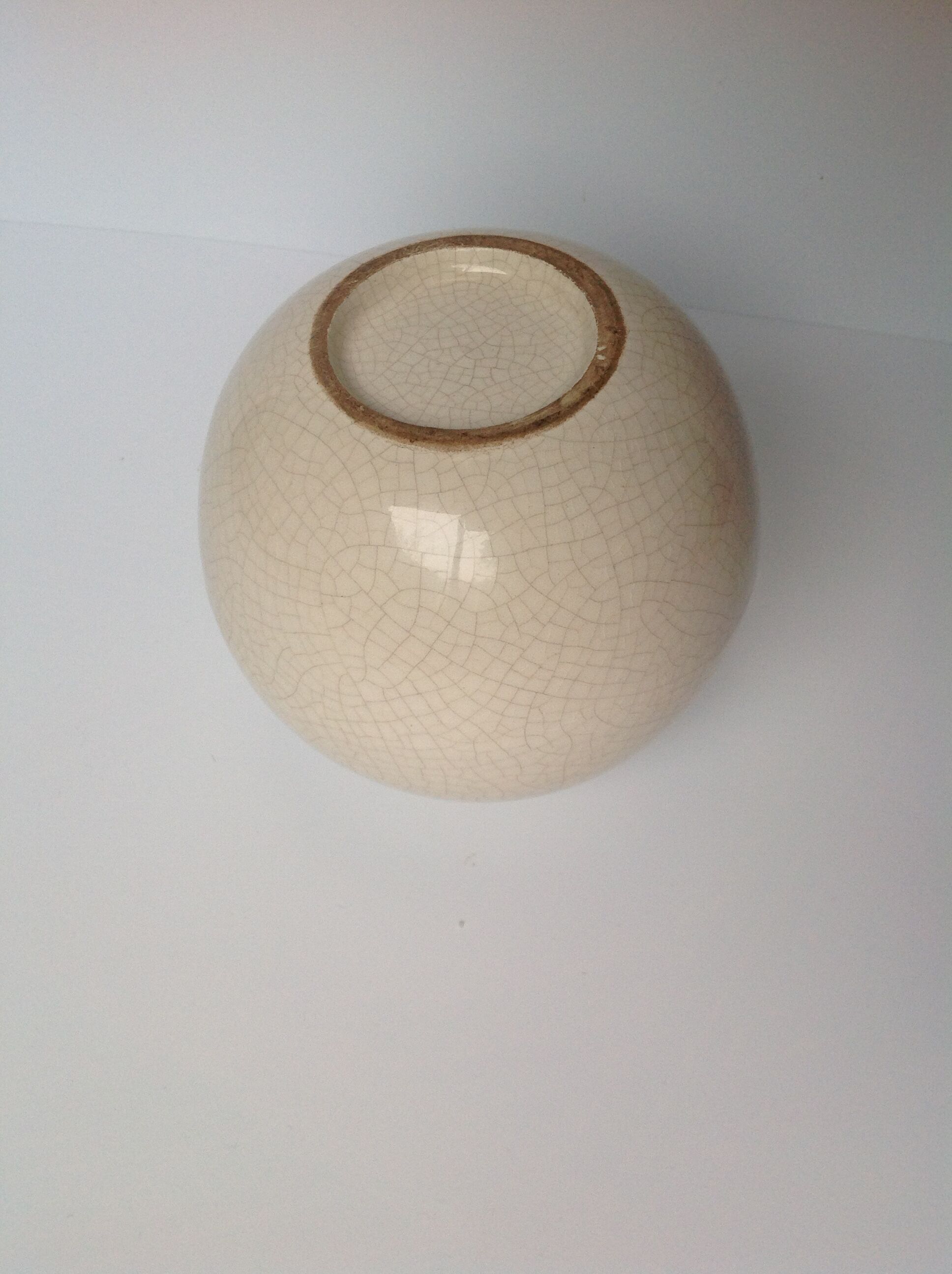 Cracked ceramic ball vase