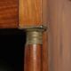 Antique bedside table in poplar with walnut veneer, 19th century.