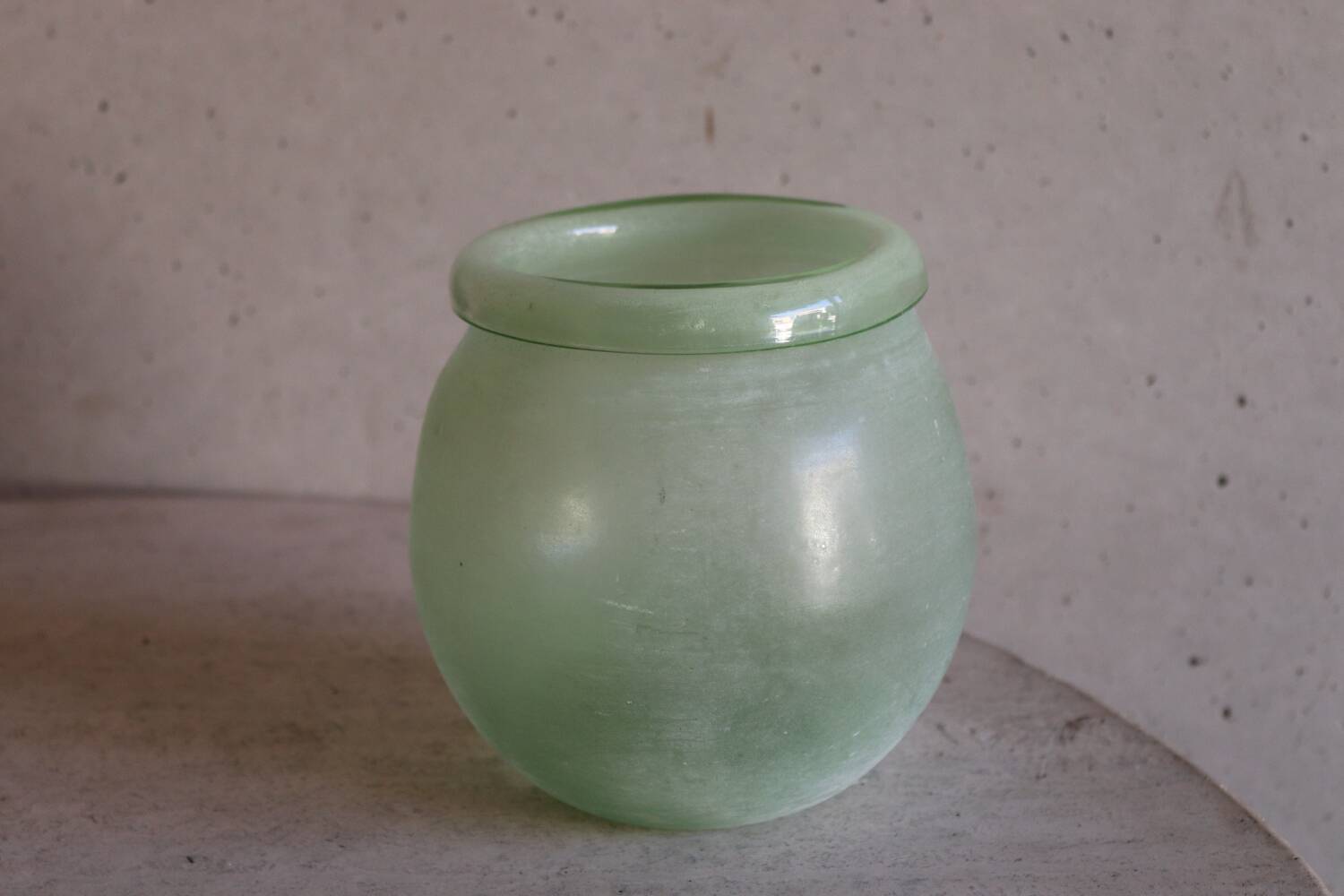 Antique green blown glass vase