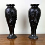 Pair of bronze vases art nouveau period circa 1900