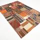 Tapis Kilim fait main contemporain rouge et marron, 165x240 cm