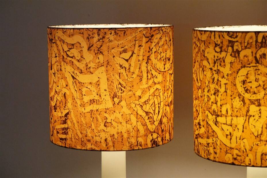 Pair of glass lamps by Luxus, Sweden 1970
