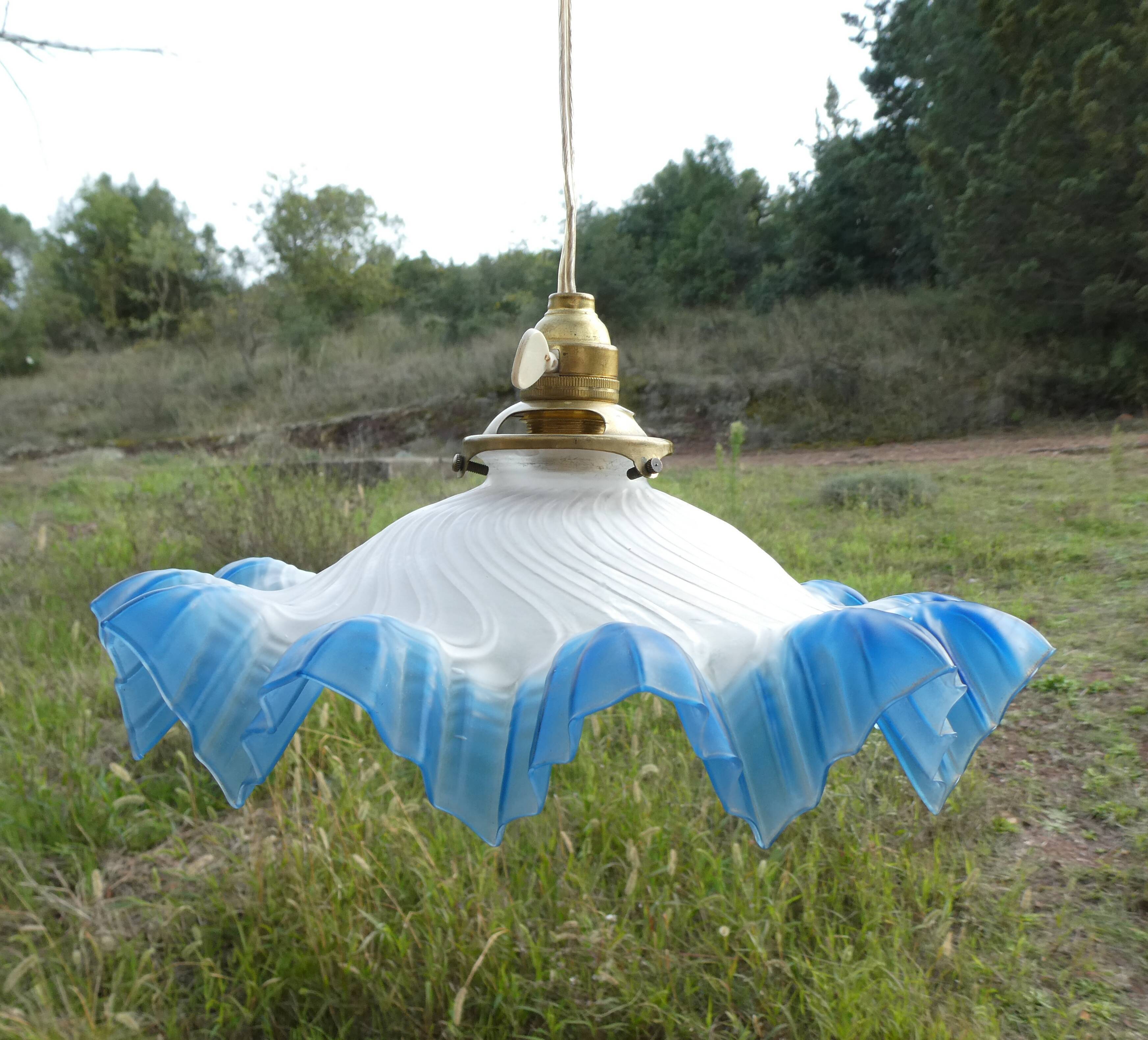Vintage blue draped glass walkman