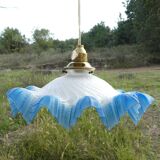 Baladeuse en verre vintage drapée bleu