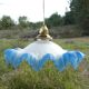 Vintage blue draped glass walkman