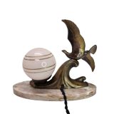 Art Deco Table Lamp On Marble Base, 1930s