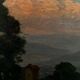 Countryside landscape, sunset signed Lavauden.