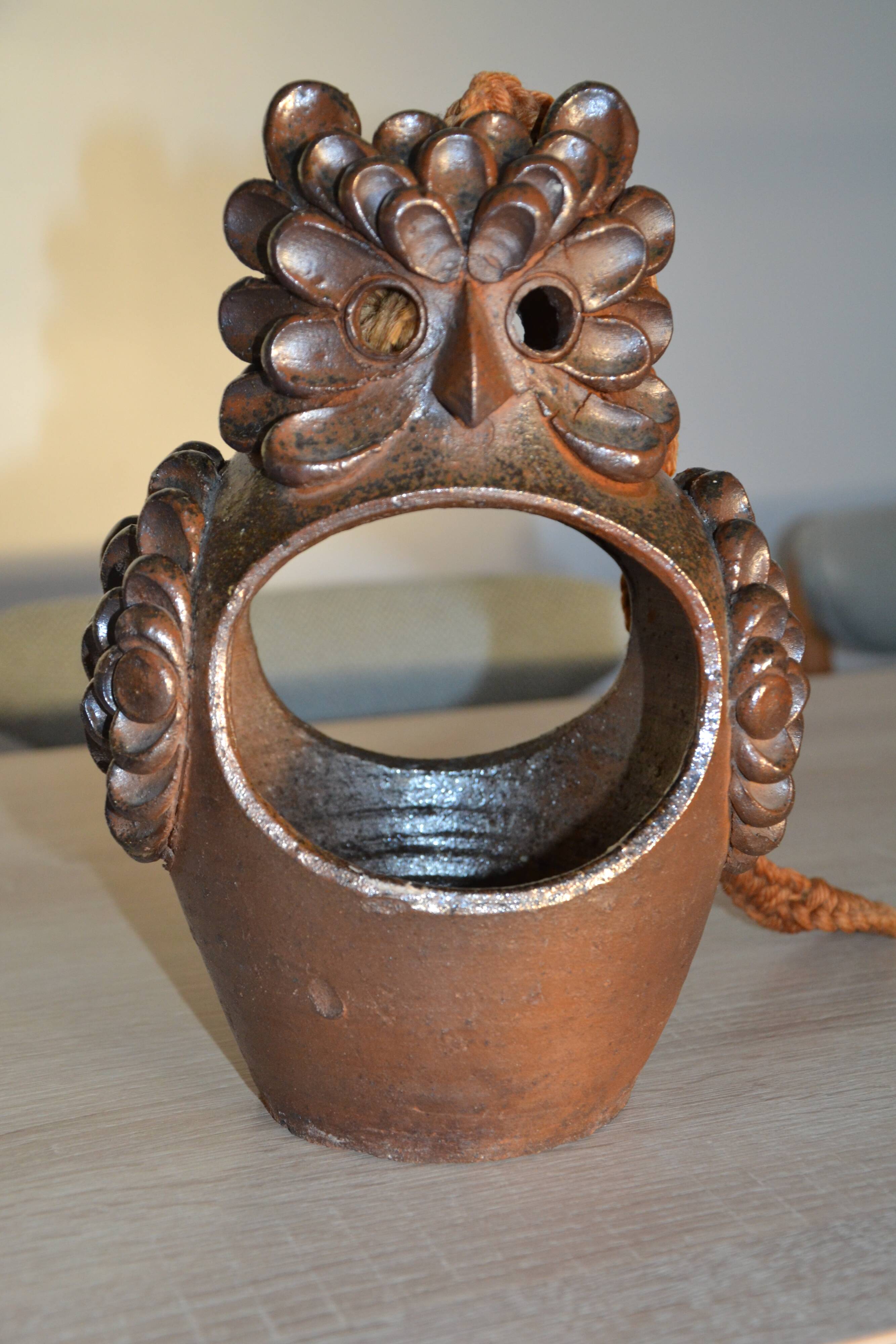Sculpture/Owl Lantern ceramic 1950s