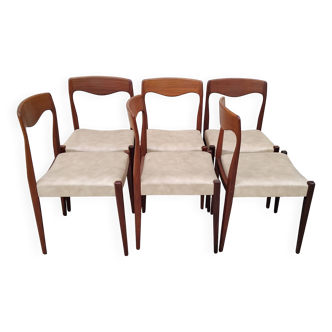 6 chaises scandinave teck vintage style  moller  niels otto design