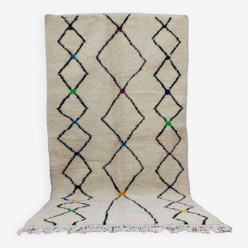 Handmade wool Berber rug 250 x 132 cm
