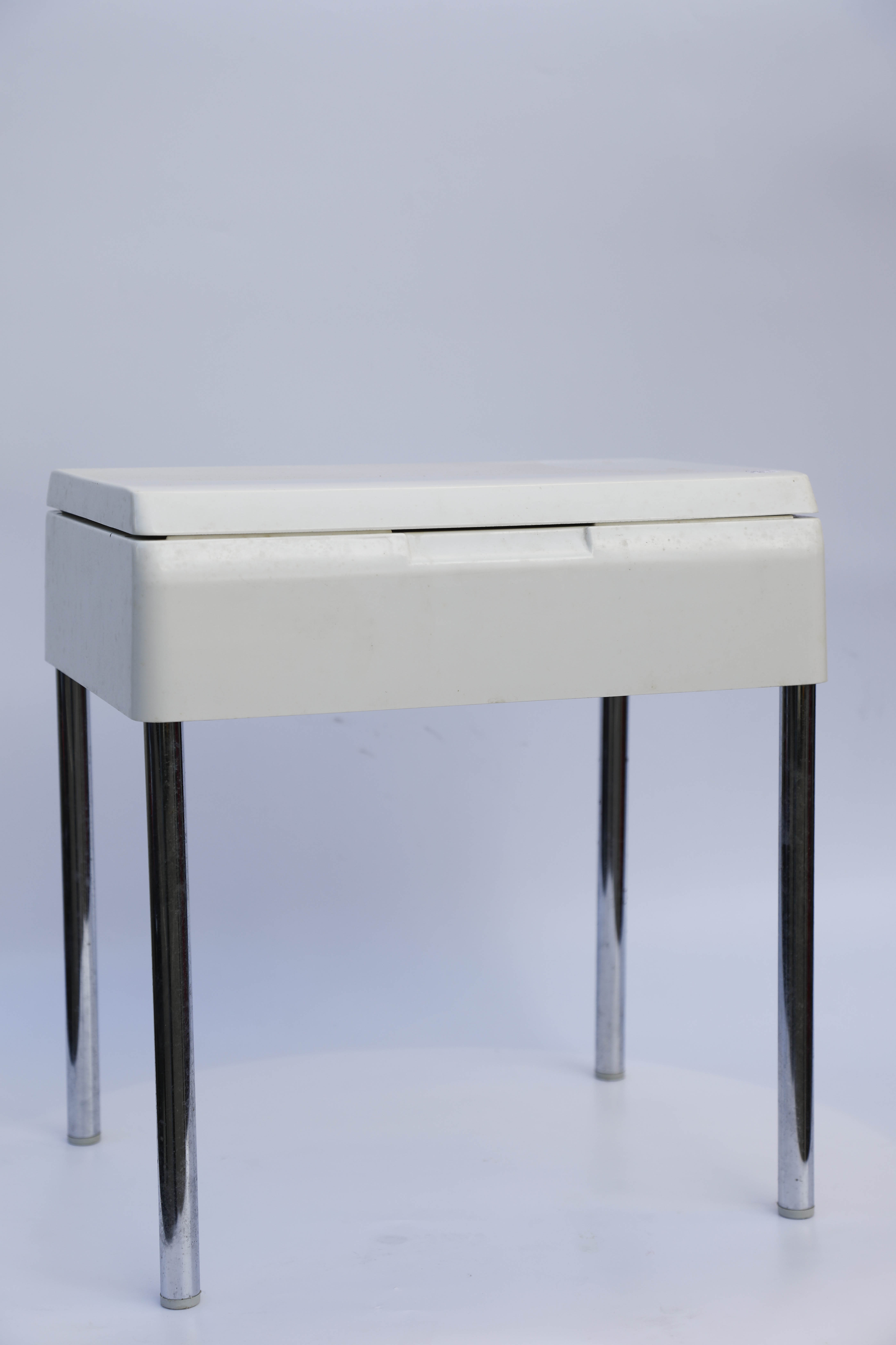 60's white plexi chest stool