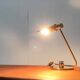 Mid-century minimalist brass table lamp by Rosemarie & Rico Baltensweiler for Baltensweiler.