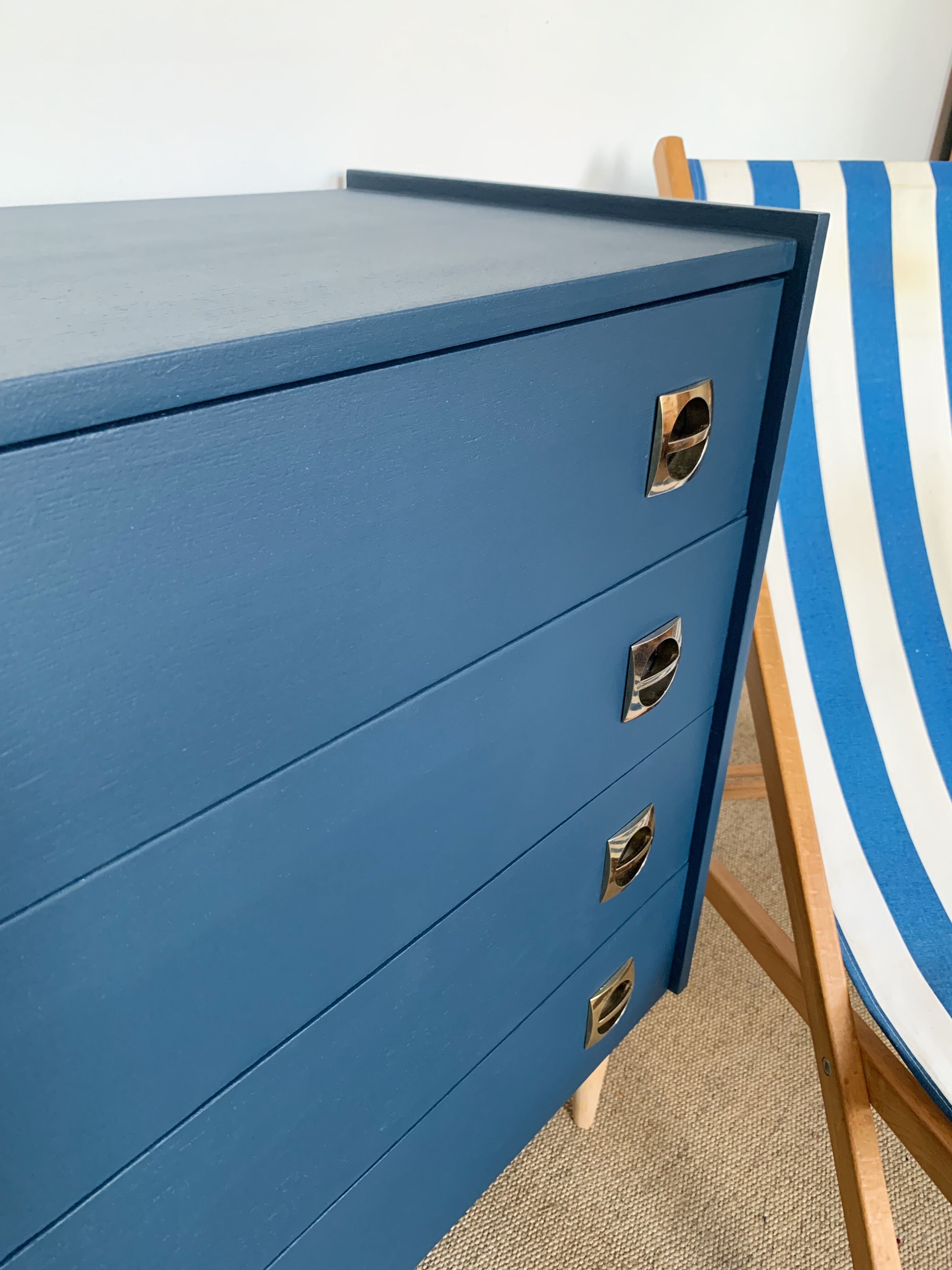 Dresser midnight blue compass feet