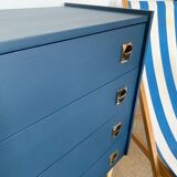 Commode bleu nuit pieds compas