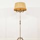 Golden floor lamp with pleated shade – Mid 20th century