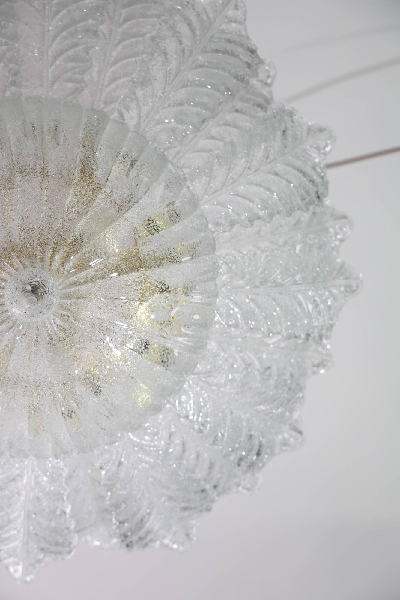Taormina, Large Size Murano Clear trasparent Vintage Glass Ceiling Light, 1