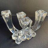 Cristallerie de Vannes le Châtel - Pair of torch candle holders - Cristal signé