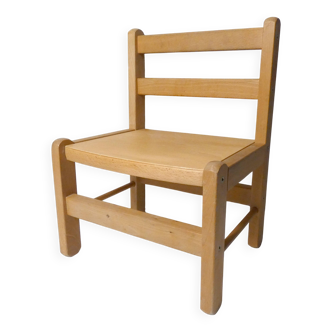 Small vintage combelle wooden chair for children