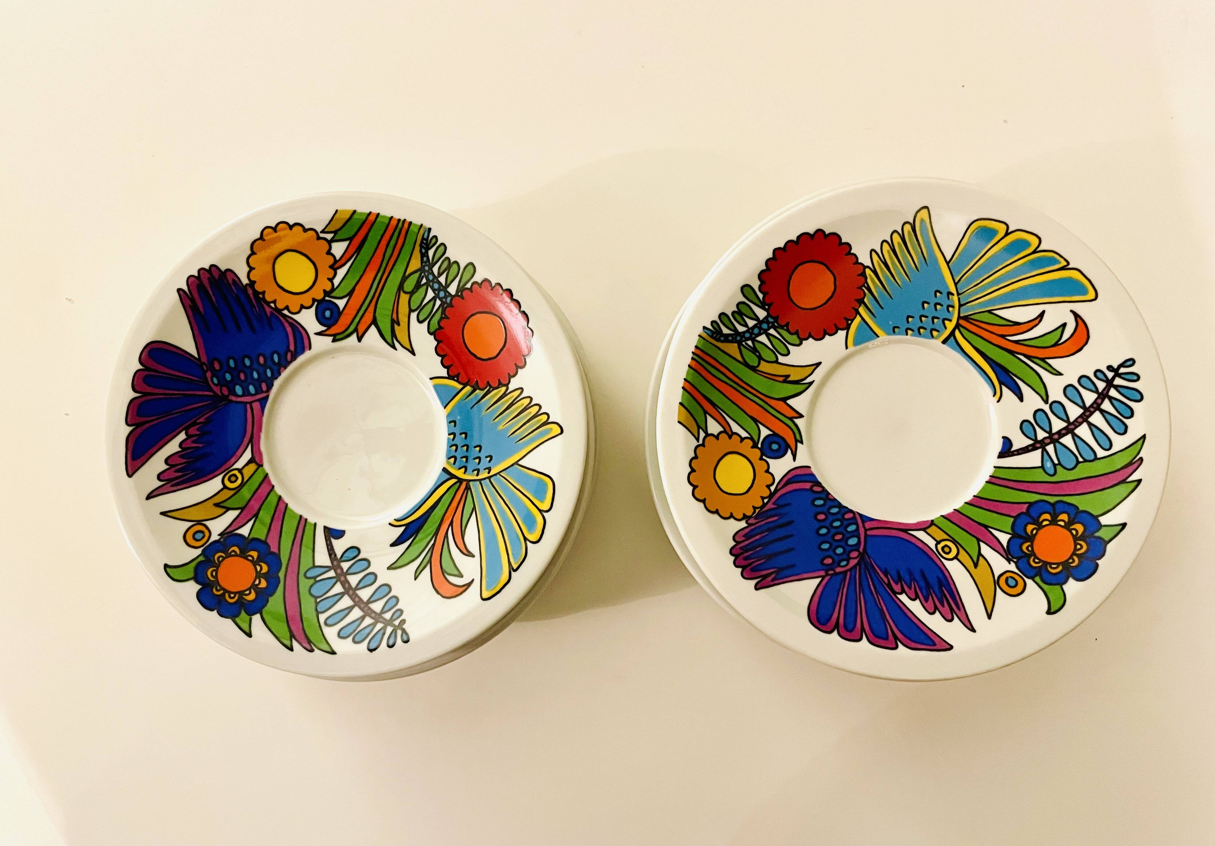 Set of coffee cup saucers (x6) Villeroy & Boch Acapulco