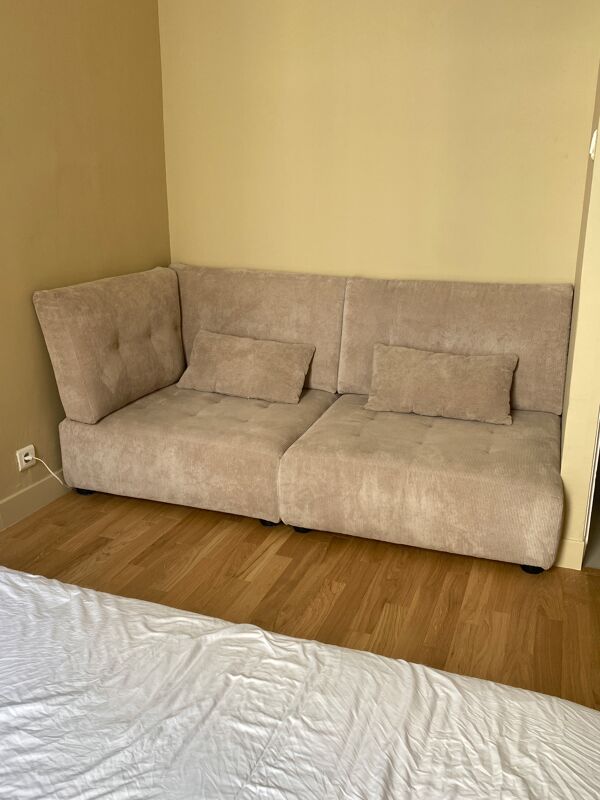 Canapé modulable habitat style vintage entièrement retapissé