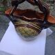 Vase, basket, in ceramic, woven handle