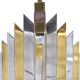 Lamp foot sculpture cactus brass and chrome lem atelier la boetie 1974