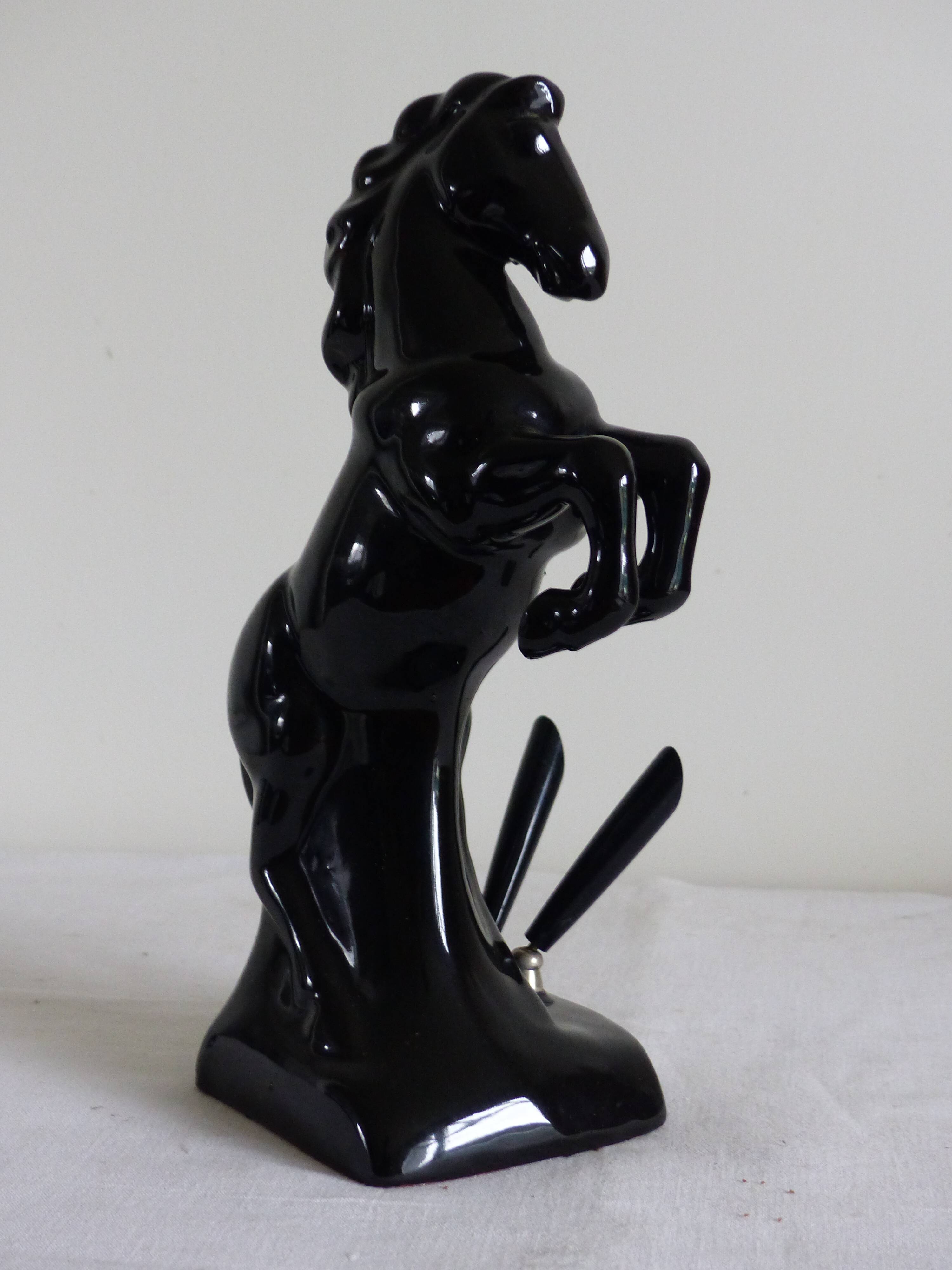 Black ceramic horse
