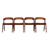 Ensemble de quatre chaises en teck, design danois, années 1970, fabrication : Korup Stolefabr