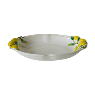Large hollow dish in slip "Lemons", Made in Italy
