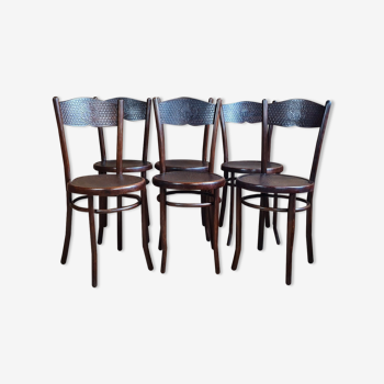 6 chairs bistro Hofmann model Kohn 254 1/2 early twentieth century