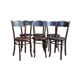 6 chairs bistro Hofmann model Kohn 254 1/2 early twentieth century