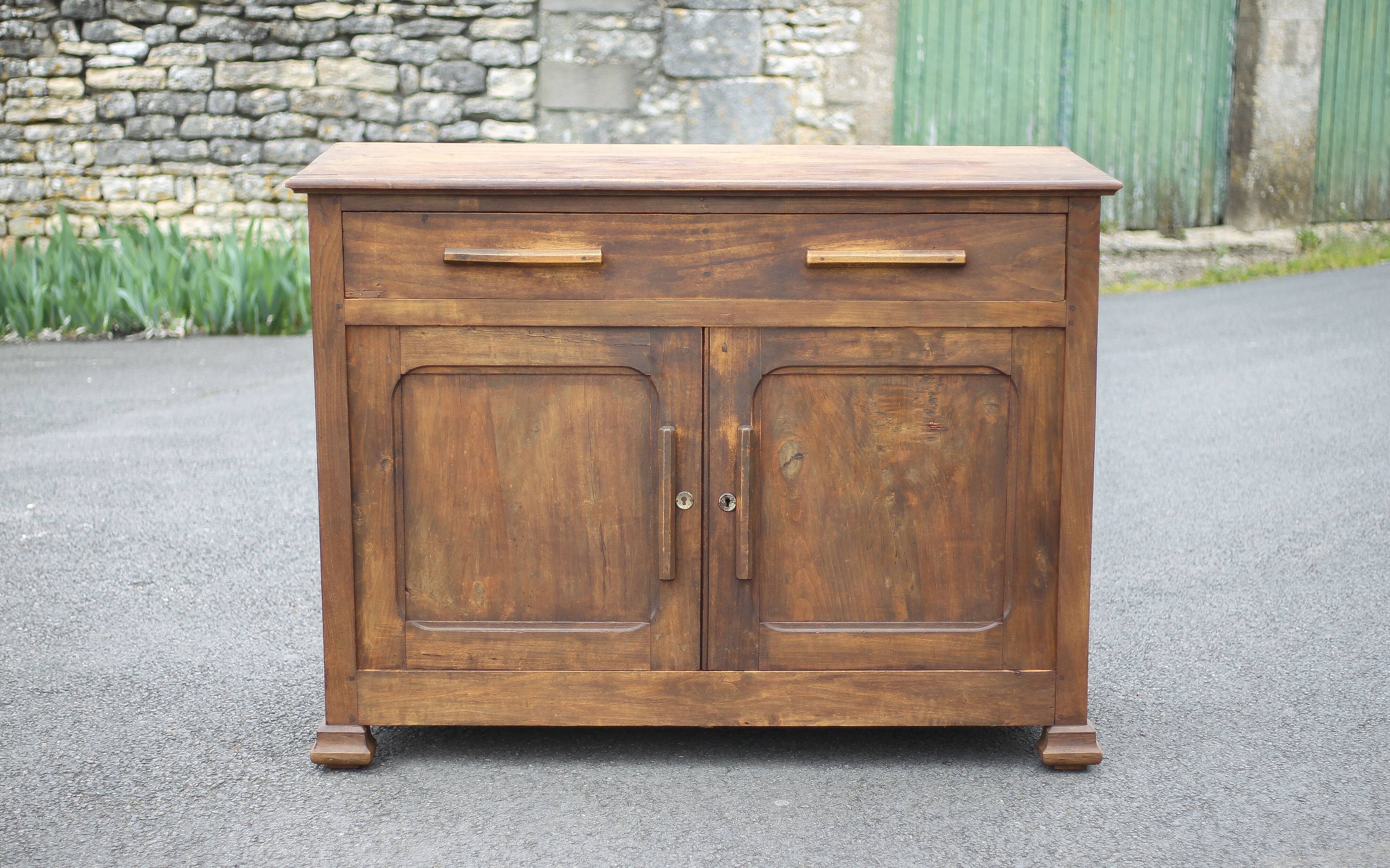 Buffet bas en bois bahut meuble de rangement, meuble ancien
