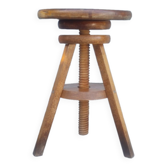 Solid wood screw workshop stool