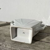 Art Deco teapot, 1930s, white and silver porcelain