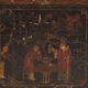 Antique chest painted in pine wood – China, around 1900