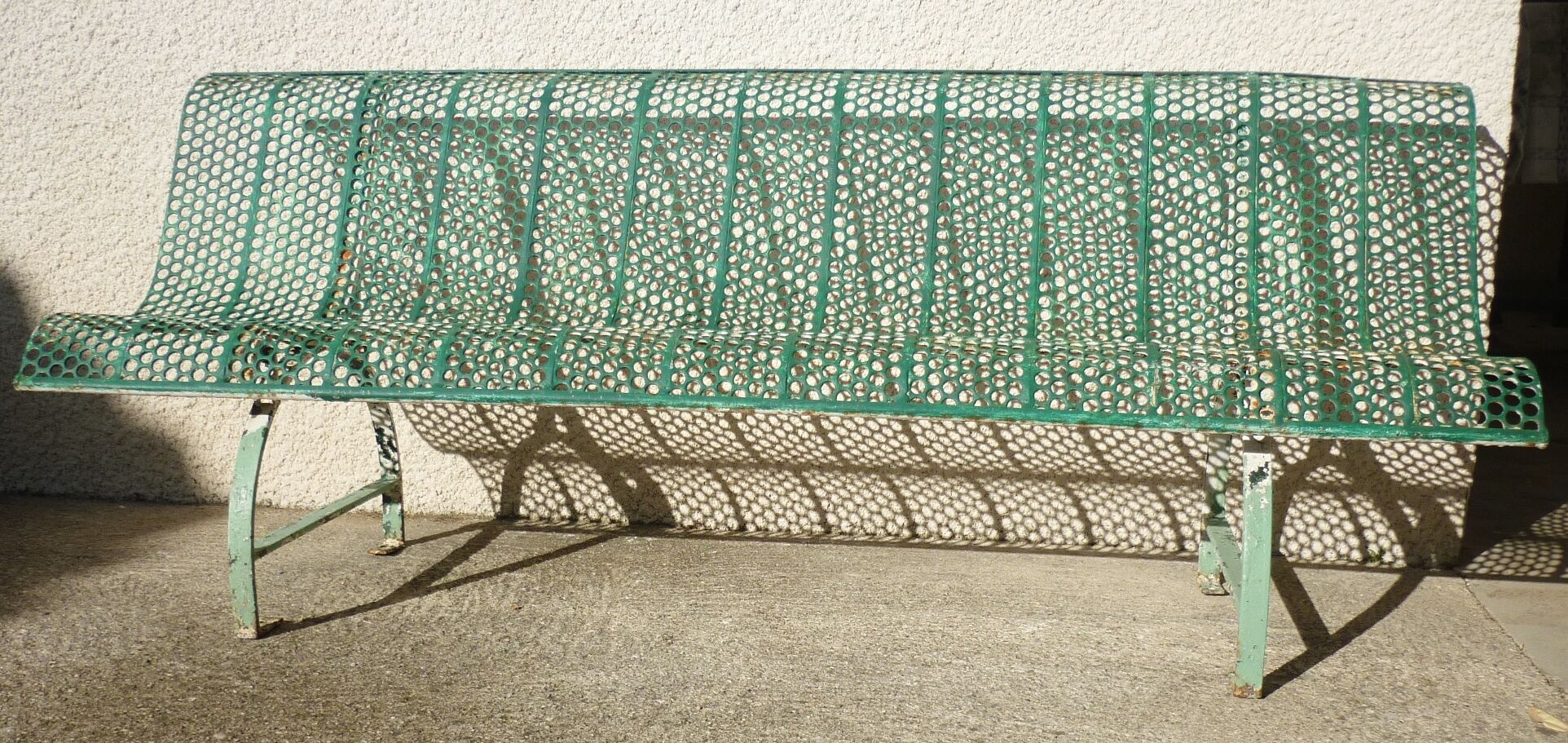 School bench or kindergarten, perforated metal, 50s/60