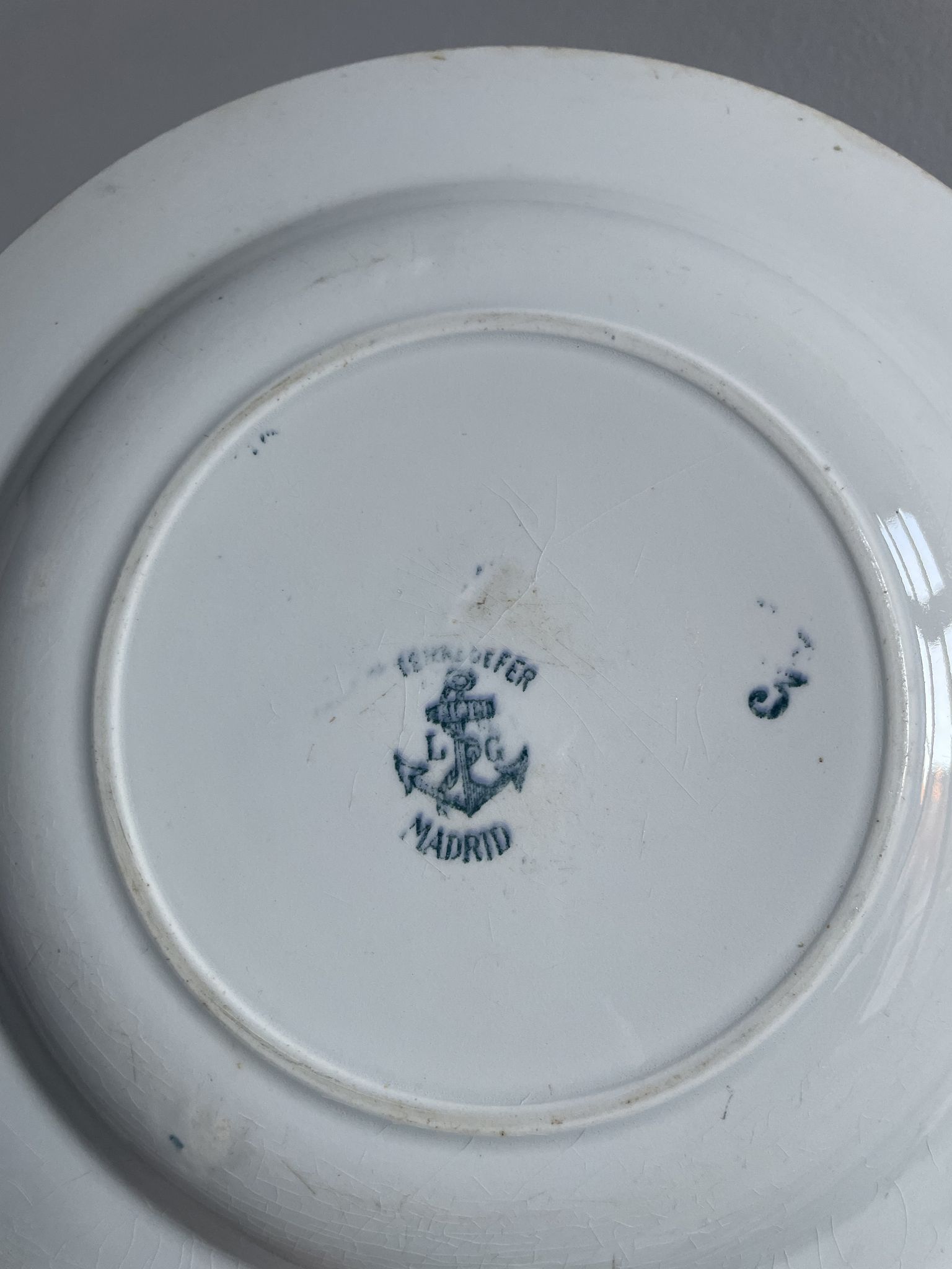 Set of 10 hollow plates Terre de Fer XIXth, model Madrid