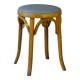 Baumann low stool, circa 1950/60, leatherette seat, curved wood