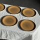 Set of 8 dark orange stoneware dessert plates Longchamp D19.5