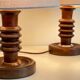 Pair of vintage wooden lamps