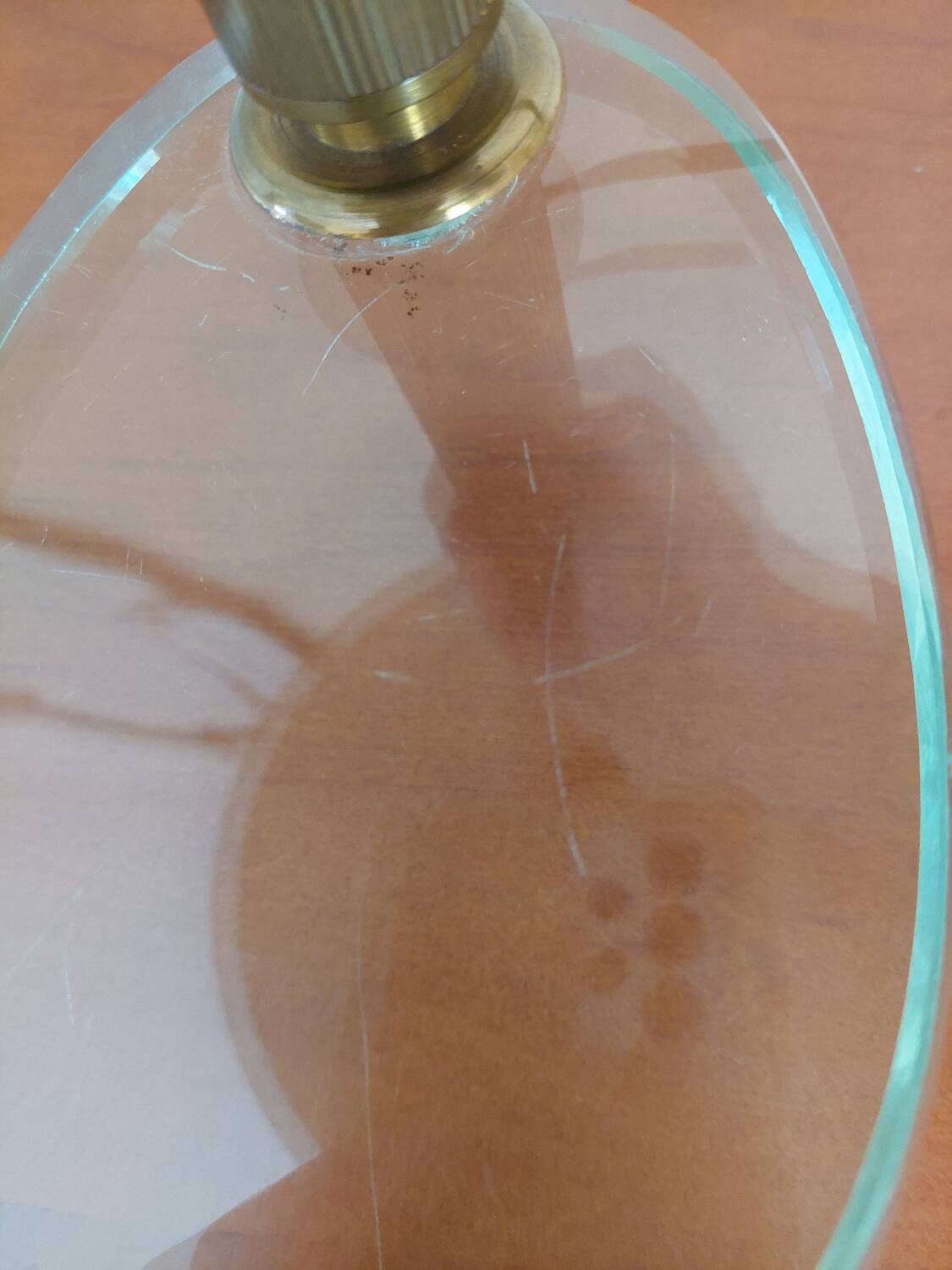 Italian Desk lamp  1950 brass and glass