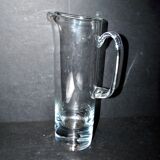 Vintage water pitcher in bubble blown glass - pitcher jug verrerie krosno poland