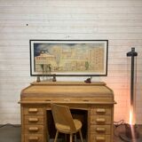 1920s American oak curtain desk