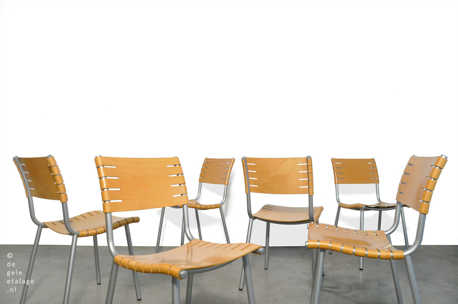 Set of 6 dining chairs by ruud jan kokke for harvink, netherlands 80s/90s