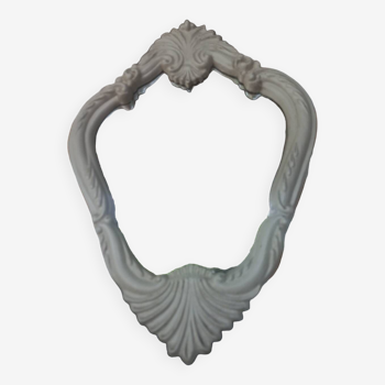 Rocaille mirror patinated gray linen