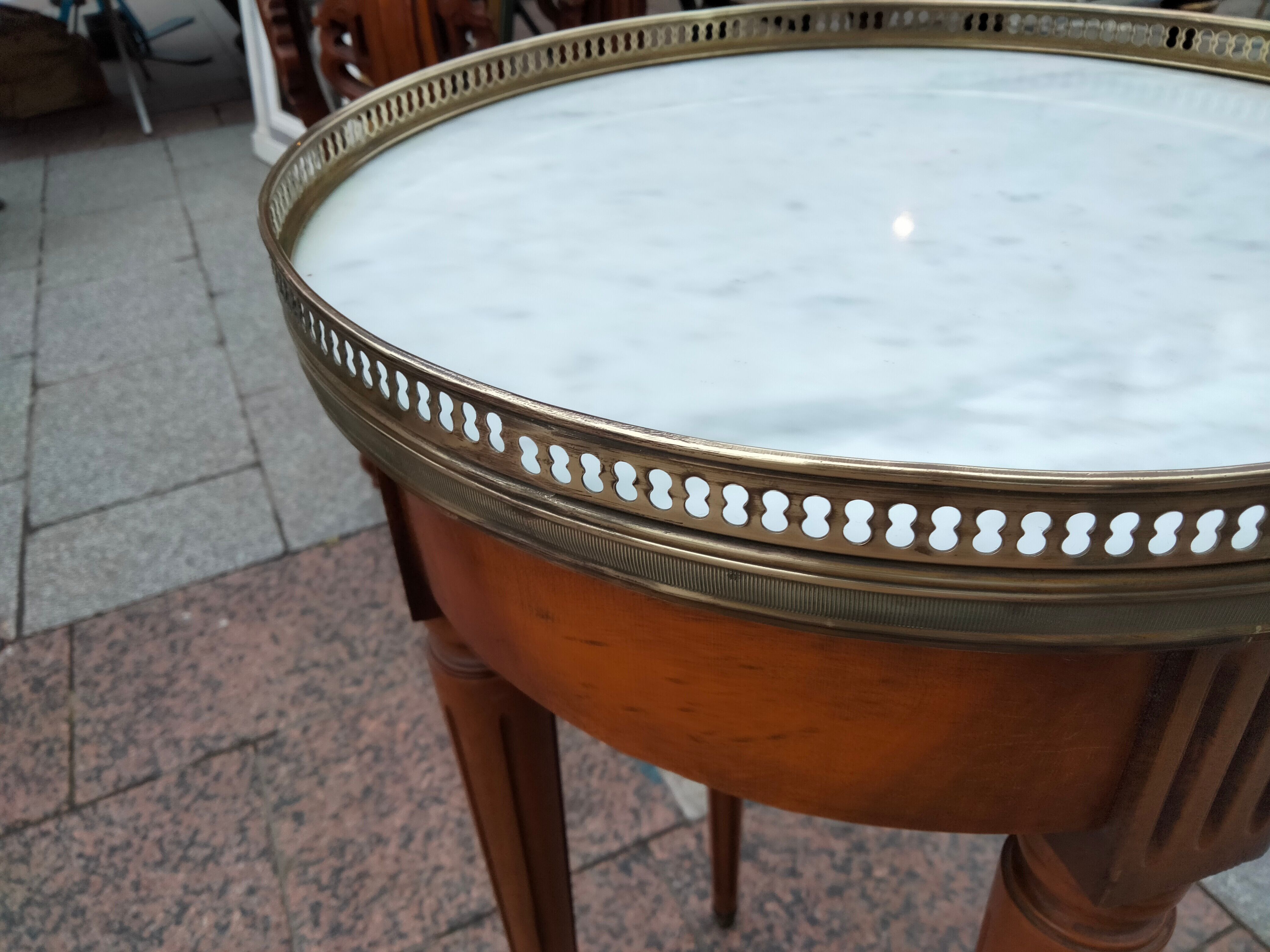 Gueridon side table old marble top vintage xxeme