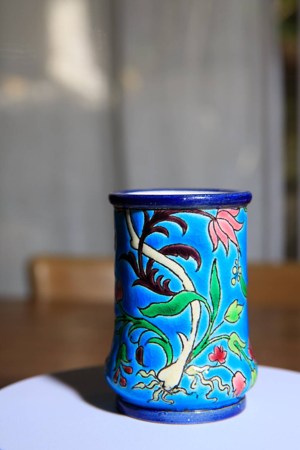 Paire de vases en emaux de longwy