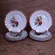 6  Assiettes plate en demi porcelaine signée FB Décor floral
