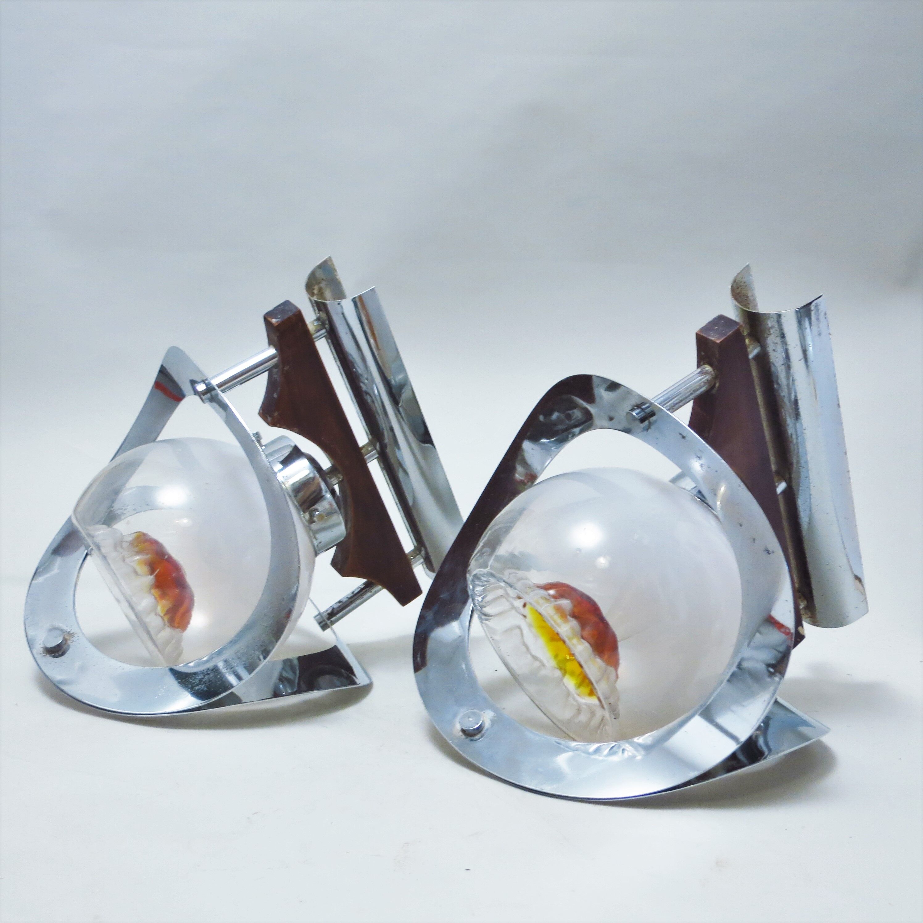 Pair of Mazzega 70s sconces